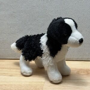 Douglas Border Collie black white stuffed animal plush toy 8"